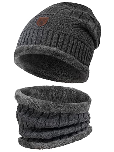 Indicode Herren Siracusa Winter-Set Mütze & Schal | Strick Wintermütze Winterschal Charcoal Mix One Size Indicode Herren Siracusa Winter-Set Mütze & Schal | Strick Wintermütze Winterschal Charcoal Mix One Size von Indicode