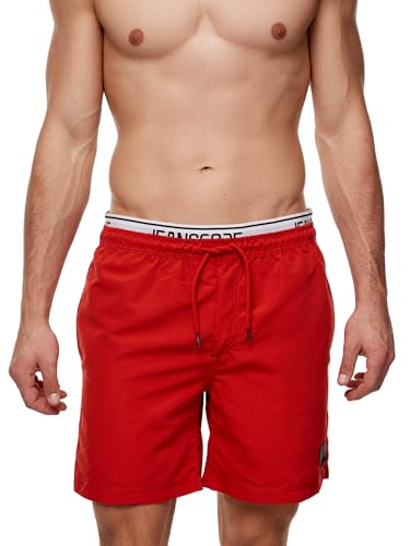 Indicode Herren Solomon Badehose mit 3 Taschen und Tunnelzug | Badeshorts für Männer Goji Berry, M von Indicode