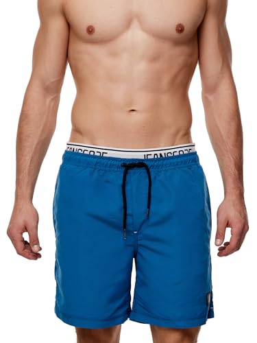 Indicode Herren Solomon Badehose mit 3 Taschen und Tunnelzug | Badeshorts für Männer Sapphire L von Indicode