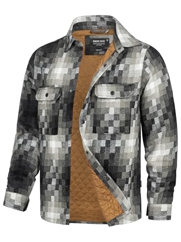 Indicode Herren Spin Langarmhemd Übergangsjacke gefüttert | Herrenhemd Freizeithemd Grey Mix, L von Indicode