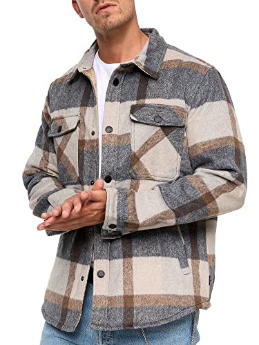 Indicode Herren Spin Langarmhemd Übergangsjacke gefüttert | Herrenhemd Freizeithemd Lt Grey Mix XL Indicode Herren Spin Langarmhemd Übergangsjacke gefüttert | Herrenhemd Freizeithemd Lt Grey Mix XL von Indicode