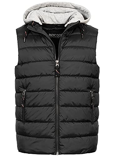 Indicode Herren Stockton Steppweste mit abnehmbarer Jersey-Kapuze | Herrenweste Weste Black, L Indicode Herren Stockton Steppweste mit abnehmbarer Jersey-Kapuze | Herrenweste Weste Black, L von Indicode