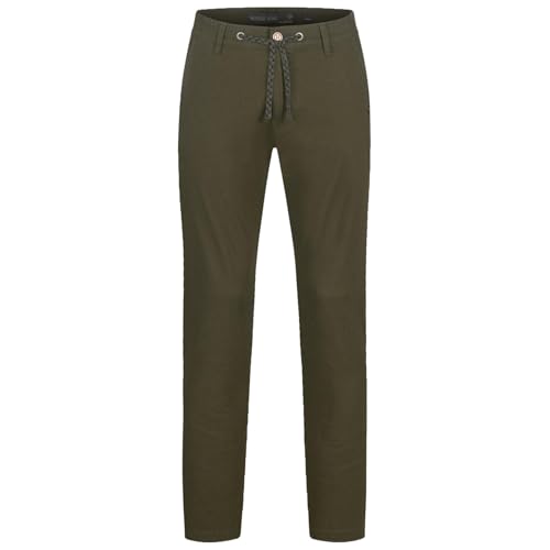 Indicode Herren Stoffhosen (S-5XL) Regular Fit Leinenhosen - 55% Leinen, 45% Baumwolle, Leichte, Atmungsaktive Hosen Männer - B798 Army X-Large von Indicode