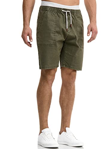 Indicode Herren Stoufville Chino Shorts mit 4 Taschen | Bermuda Herren Chino Shorts Army L von Indicode