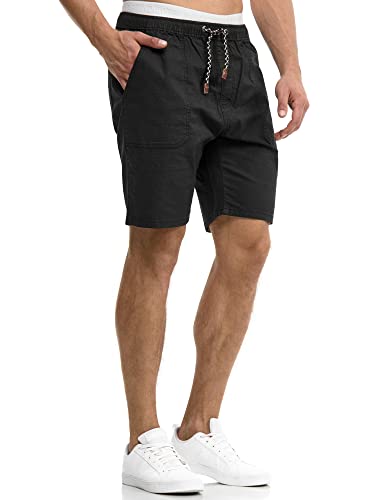 Indicode Herren Stoufville Chino Shorts mit 4 Taschen | Bermuda Herren Chino Shorts Black L von Indicode