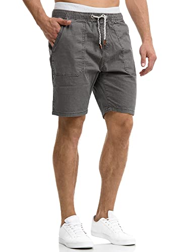 Indicode Herren Stoufville Chino Shorts mit 4 Taschen aus 98% Baumwolle | Bermuda Sommershorts für Männer Grey L von Indicode