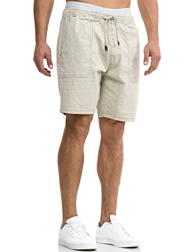 Indicode Herren Stoufville Chino Shorts mit 4 Taschen aus 98% Baumwolle | Bermuda Sommershorts für Männer Willow Gray, M von Indicode