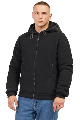 Indicode Herren Strickjacke Barton Kapuzenjacke gefüttert mit Kapuze, Black, Gr.M von Indicode