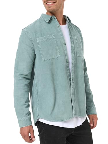 Indicode Herren Thyge Kordhemd aus Baumwolle | Herrenhemd Kord Cord Freizeithemd Meadow, S von Indicode