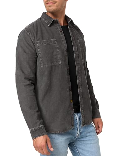 Indicode Herren Thyge Kordhemd aus Baumwolle | Herrenhemd Kord Cord Freizeithemd Raven, XL von Indicode