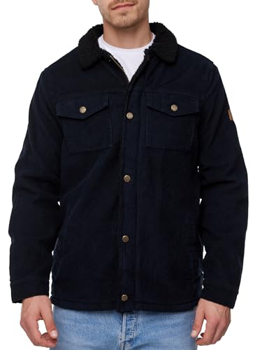 Indicode Herren Tonni Cordjacke mit Teddy-Futter | Winterjacke Herrenjacke Männer Black XL von Indicode