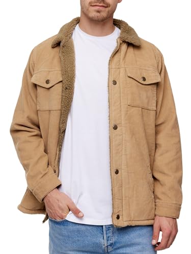 Indicode Herren Tonni Cordjacke mit Teddy-Futter | Winterjacke Herrenjacke Männer Cornstalk S von Indicode