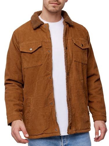 Indicode Herren Tonni Cordjacke mit Teddy-Futter | Winterjacke Herrenjacke Männer Rubber S von Indicode