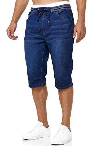 Indicode Herren Vasile Jeans Shorts mit 5 Taschen | Herrenshorts Used Look für Männer Blue, XXL von Indicode