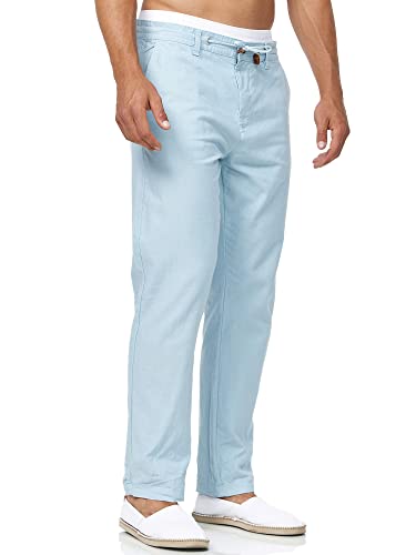 Indicode Herren Veneto Stoffhose aus Leinen & Baumwolle | Leinenhose Freizeithose Männer Blue Wave 3XL von Indicode