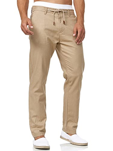 Indicode Herren Veneto Stoffhose aus Leinen & Baumwolle | Leinenhose Freizeithose Männer Cornstalk XL von Indicode