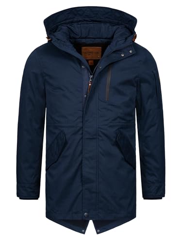 Indicode Herren Villalobos Regenparka mit Kapuze | Funktionsjacke Windbreaker Segeljacke Navy XL von Indicode