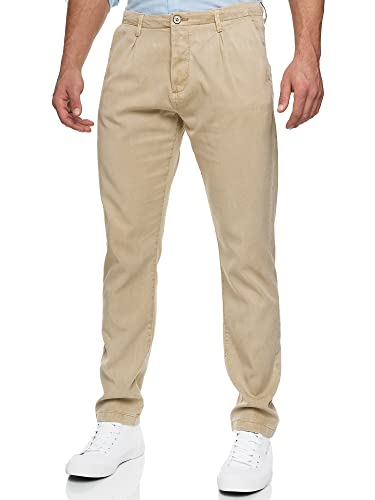 Indicode Herren Ville Chinohose aus 80% Lyocell | Herrenhose Chino Stoffhose Irish Cream L von Indicode