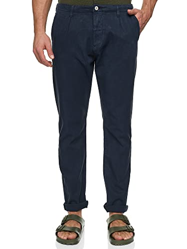 Indicode Herren Ville Chinohose aus 80% Lyocell | Herrenhose Chino Stoffhose Navy L von Indicode