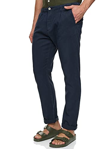 Indicode Herren Ville Chinohose aus 80% Lyocell | Herrenhose Chino Stoffhose Navy, L von Indicode