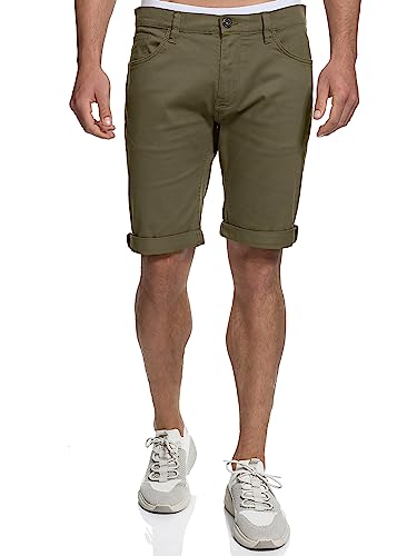 Indicode Herren Villeurbanne Jeans Shorts mit 5 Taschen | Herrenshorts Used Look Shorts Army 3XL von Indicode