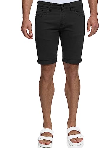 Indicode Herren Villeurbanne Jeans Shorts mit 5 Taschen | Herrenshorts Used Look für Männer Black, XL von Indicode