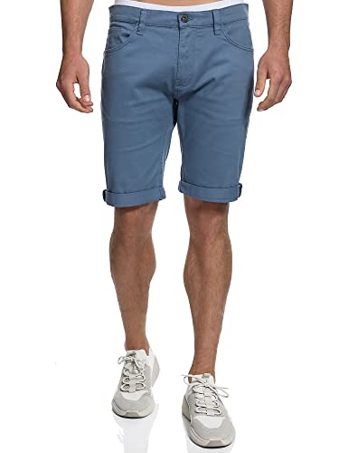 Indicode Herren Villeurbanne Jeans Shorts mit 5 Taschen | Herrenshorts Used Look Shorts China Blue L von Indicode