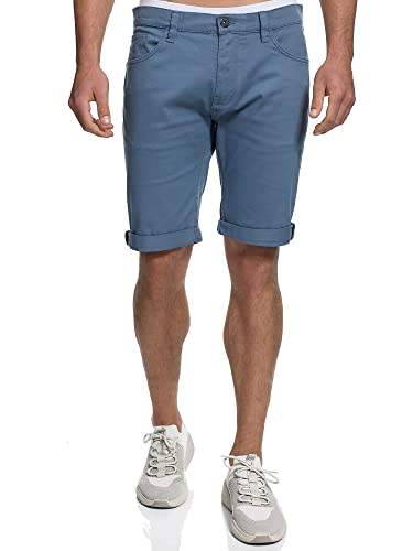 Indicode Herren Villeurbanne Jeans Shorts mit 5 Taschen | Herrenshorts Used Look für Männer China Blue, L von Indicode