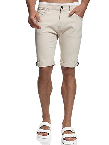 Indicode Herren Villeurbanne Jeans Shorts mit 5 Taschen | Herrenshorts Used Look für Männer Fog XXL von Indicode