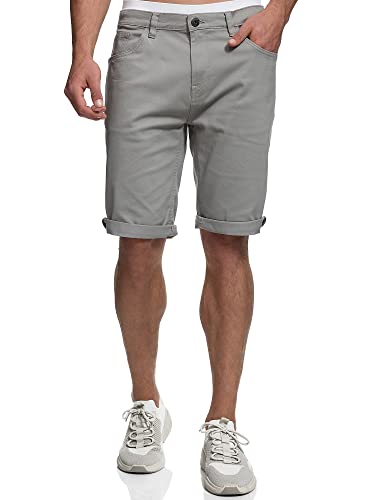 Indicode Herren Villeurbanne Jeans Shorts mit 5 Taschen | Herrenshorts Used Look Shorts Lt Grey XL von Indicode