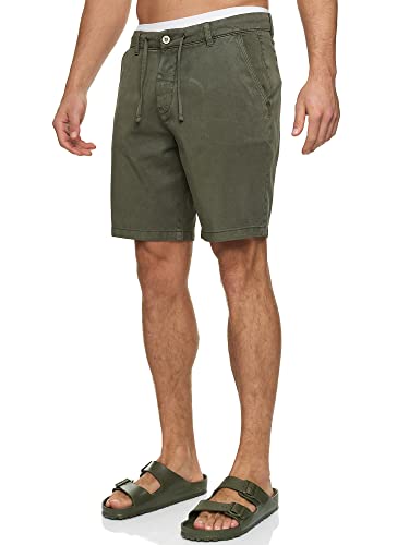 Indicode Herren Vino Chino Shorts mit 4 Taschen | Bermuda Sommershorts für Männer Army, L von Indicode