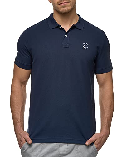 Indicode Herren Wadim Poloshirt aus Baumwolle | Herrenpoloshirt Polokragen Baumwollshirt Navy L von Indicode