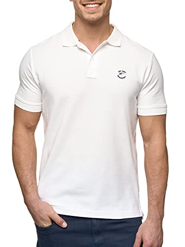 Indicode Herren Wadim Poloshirt aus Baumwolle | Herrenpoloshirt Polokragen Baumwollshirt Offwhite L von Indicode