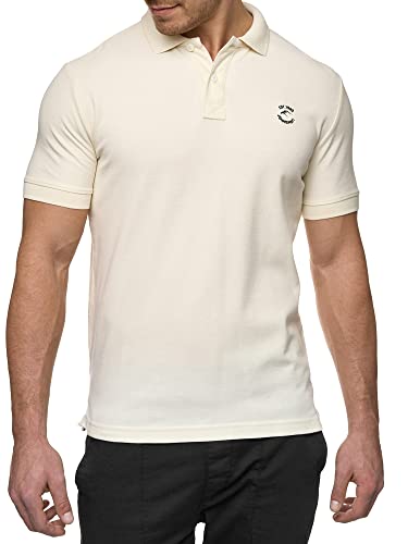 Indicode Herren Wadim Poloshirt aus Baumwolle | Herrenpoloshirt Polokragen Baumwollshirt White Asparagus L von Indicode