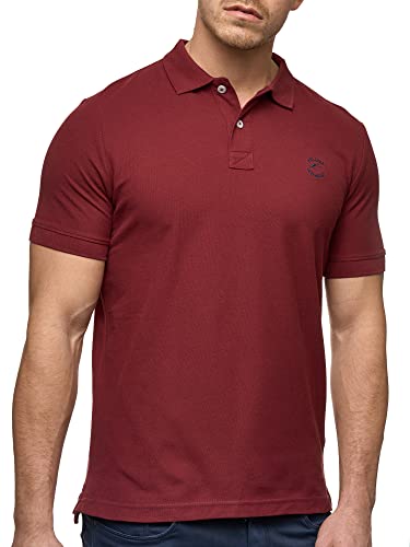 Indicode Herren Wadim Poloshirt aus Baumwolle | Herrenpoloshirt Polokragen Baumwollshirt Bordeaux L von Indicode