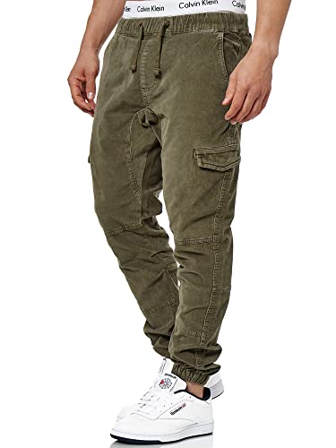 Indicode Herren Walker Cargohose (Cord-Stretch) | Cargo Hose Cordhose Kord Baumwollhose Army XL von Indicode