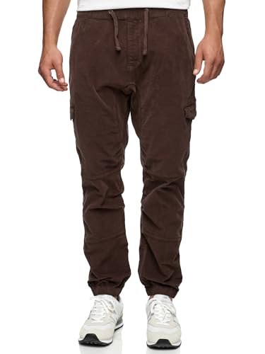 Indicode Herren Walker Cargohose (Cord-Stretch) | Cargo Hose Cordhose Kord Baumwollhose Dk Brown, S von Indicode