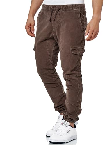 Indicode Herren Walker Cargohose (Cord-Stretch) | Cargo Hose Cordhose Kord Baumwollhose Dk Brown XXL von Indicode