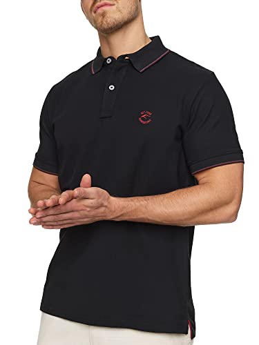 Indicode Herren Wallo Poloshirt aus Baumwolle | Herrenpoloshirt Polokragen Baumwollshirt Black M von Indicode