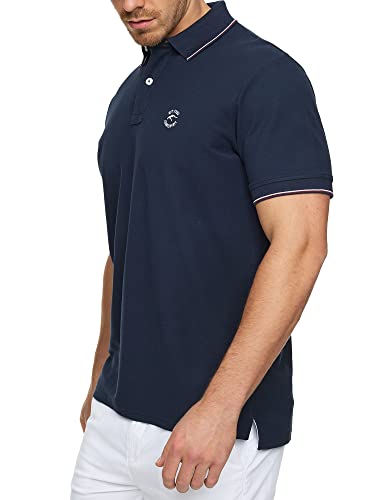 Indicode Herren Wallo Poloshirt aus Baumwolle | Herrenpoloshirt Polokragen Baumwollshirt Navy S von Indicode