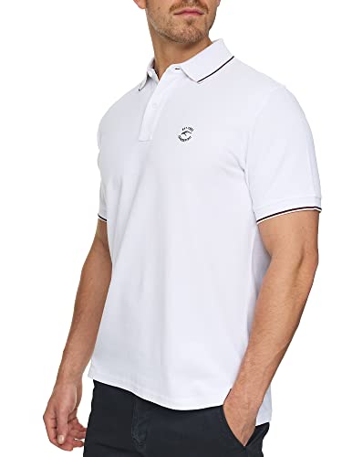 Indicode Herren Wallo Poloshirt aus Baumwolle | Herrenpoloshirt Polokragen Baumwollshirt Offwhite L von Indicode