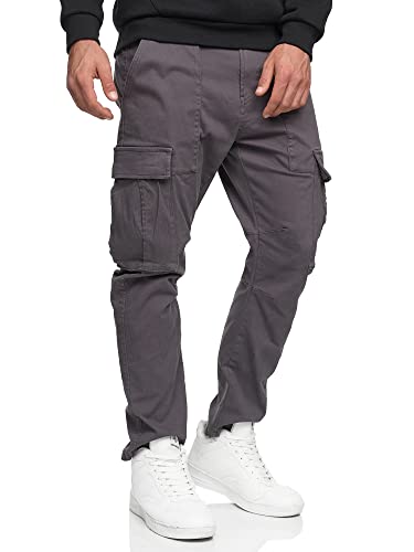 Indicode Herren Walsh Cargohose aus Baumwolle mit 6 Taschen | Freizeithose für Männer Dk Grey S von Indicode