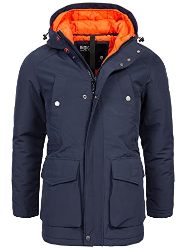 Indicode Herren Waters Herrenmantel mit verdeckter Knopfleiste | Wintermantel für Männer Navy M von Indicode