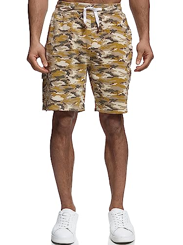 Indicode Herren White Rock Sweatshorts mit 5 Taschen aus 100% Baumwolle | Cargoshorts für Männer Sand, M von Indicode