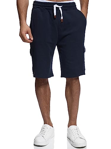 Indicode Herren White Rock Sweatshorts mit 5 Taschen aus 100% Baumwolle | Cargoshorts für Männer Navy, XL von Indicode
