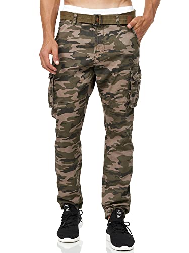 Indicode Herren William Cargohose aus Baumwolle m. 7 Taschen inkl. Gürtel | Outdoorhose Dired Camouflage XXL Indicode Herren William Cargohose aus Baumwolle m. 7 Taschen inkl. Gürtel | Outdoorhose Dired Camouflage XXL von Indicode