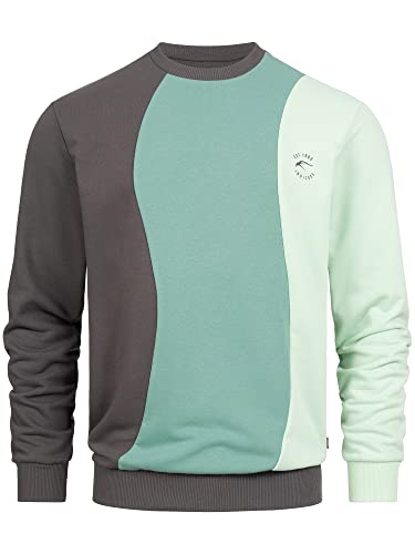 Indicode Herren Willow Sweatshirt 3-farbig mit Rundhalsausschnitt | Sweater für Männer Dk Grey M von Indicode