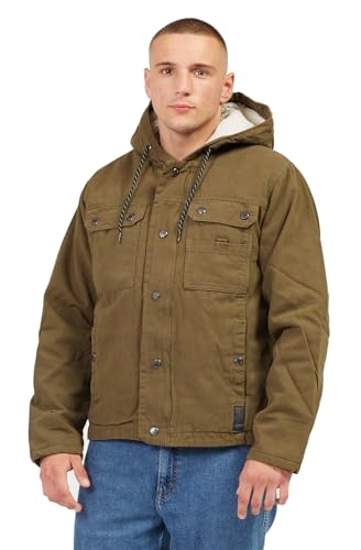 Indicode Herren Worker Jacke Jacket Santon Arbeitsjacke gefüttert 6 Taschen Winterjacke, Army Gr.3XL von Indicode