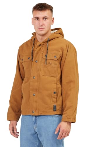 Indicode Herren Worker Jacke Jacket Santon Arbeitsjacke gefüttert 6 Taschen Winterjacke, Rubber Gr.L von Indicode