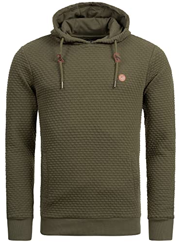 Indicode Herren York Sweatshirt mit Kapuze | Hoodie Kapuzenpullover für Männer Army, S von Indicode